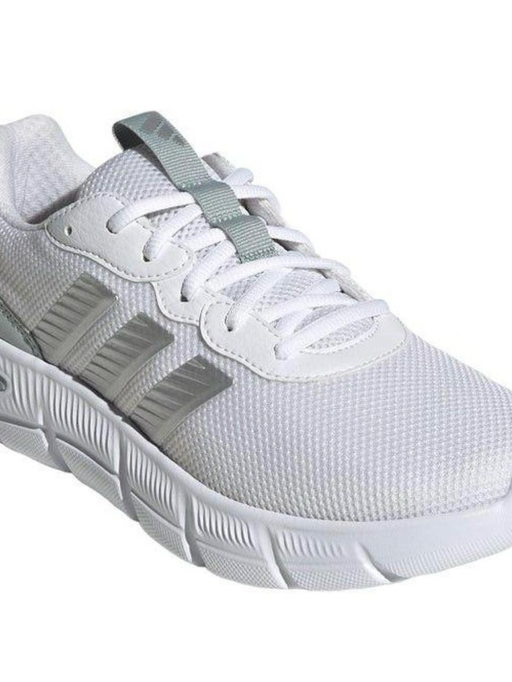 adidas Women's Athletic Sneakers - White with Silver Accents
